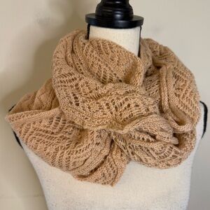 g&l elegant pinkish tan knit infinity scarf